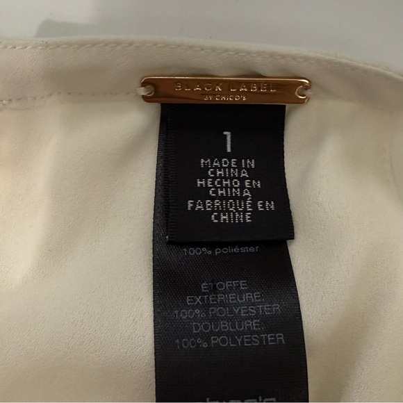 Chico’s pleated cream halter top black label tank top - Picture 4 of 5